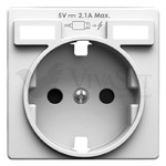 Simon 82 Concept Белый матовый Накладка для розетки Schuko с зарядным устройством 2хUSB