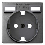 Simon 82 Concept Титан матовый Накладка для розетки Schuko с зарядным устройством 2хUSB