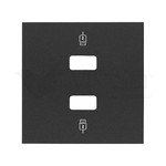 Simon 100 Черный матовый  Накладка для зарядного устройства 2хUSB