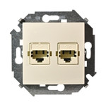 Двойная компьютерная розетка Simon 15 RJ-45 (слоновая кость), Simon
