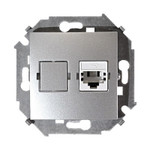 Телефонная розетка Simon 15 RJ-11 (алюминий), Simon