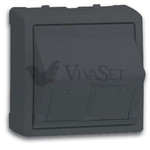 Розетка интернет двойная Simon 73 Loft RJ45 5 кат., графит, Simon