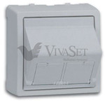 Розетка интернет двойная Simon 73 Loft RJ45 5 кат., алюминий, Simon