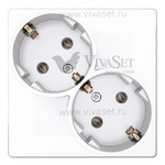 Розетка двойная с заземлением Simon 24 16А/250В, белый, Simon