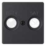 Телевизионная розетка R-TV + SAT одиночная Simon 82 Concept, черный матовый, Simon