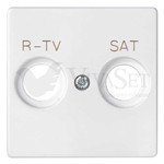 Телевизионная розетка R-TV + SAT проходная Simon 82 Concept, белый матовый, Simon