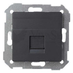 Розетка компьютерная одинарная RJ45 5cat. Simon 82 Concept, черный матовый, Simon