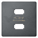 Розетка USB двойная для зарядки 2,1А/5В Simon 82 Concept, титан матовый, Simon