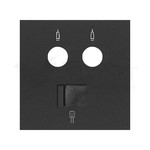 Розетка R-TV+SAT одиночная и интернет RJ45 Cat. 6 Simon 100, черный матовый, Simon
