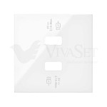 Розетка USB двойная для зарядки Smart Charge 2,1А/5В Simon 100, винтовой зажим, белый глянец, Simon
