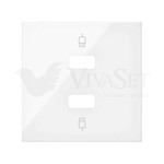 Розетка USB 2.0 тип А двойная для передачи данных Simon 100, винтовой зажим, белый глянец, Simon